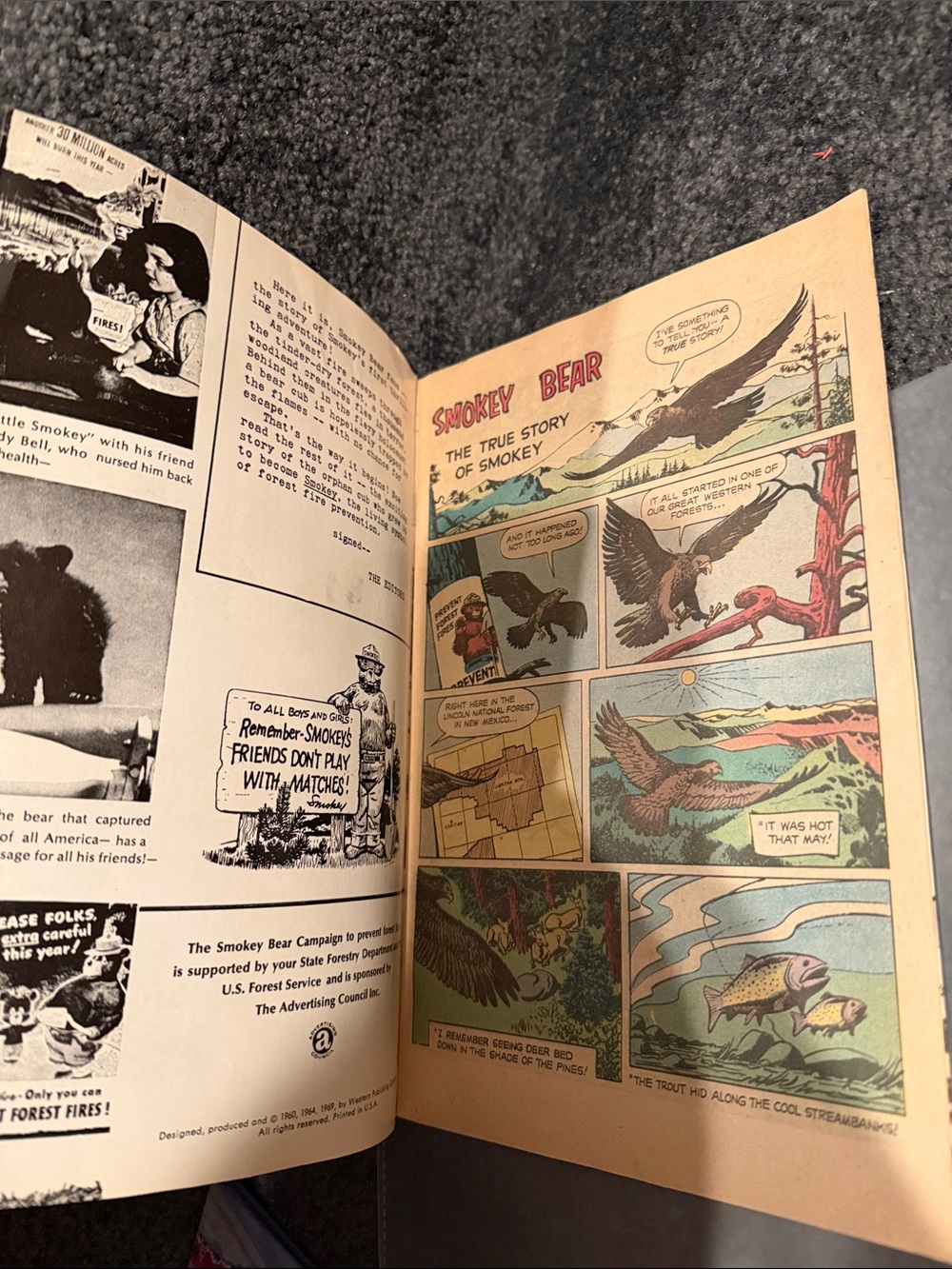 The True Story Of Smokey Bear Comic Book Vintage Original 1969 and Extras - Picture 7 of 7